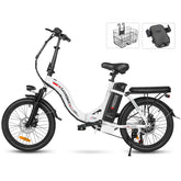 SAMEBIKE CY20 FT 350W Electric Bike - 350W Motor 36V13AH Battery 35KM Range Mechanical Disc Brakes - White
